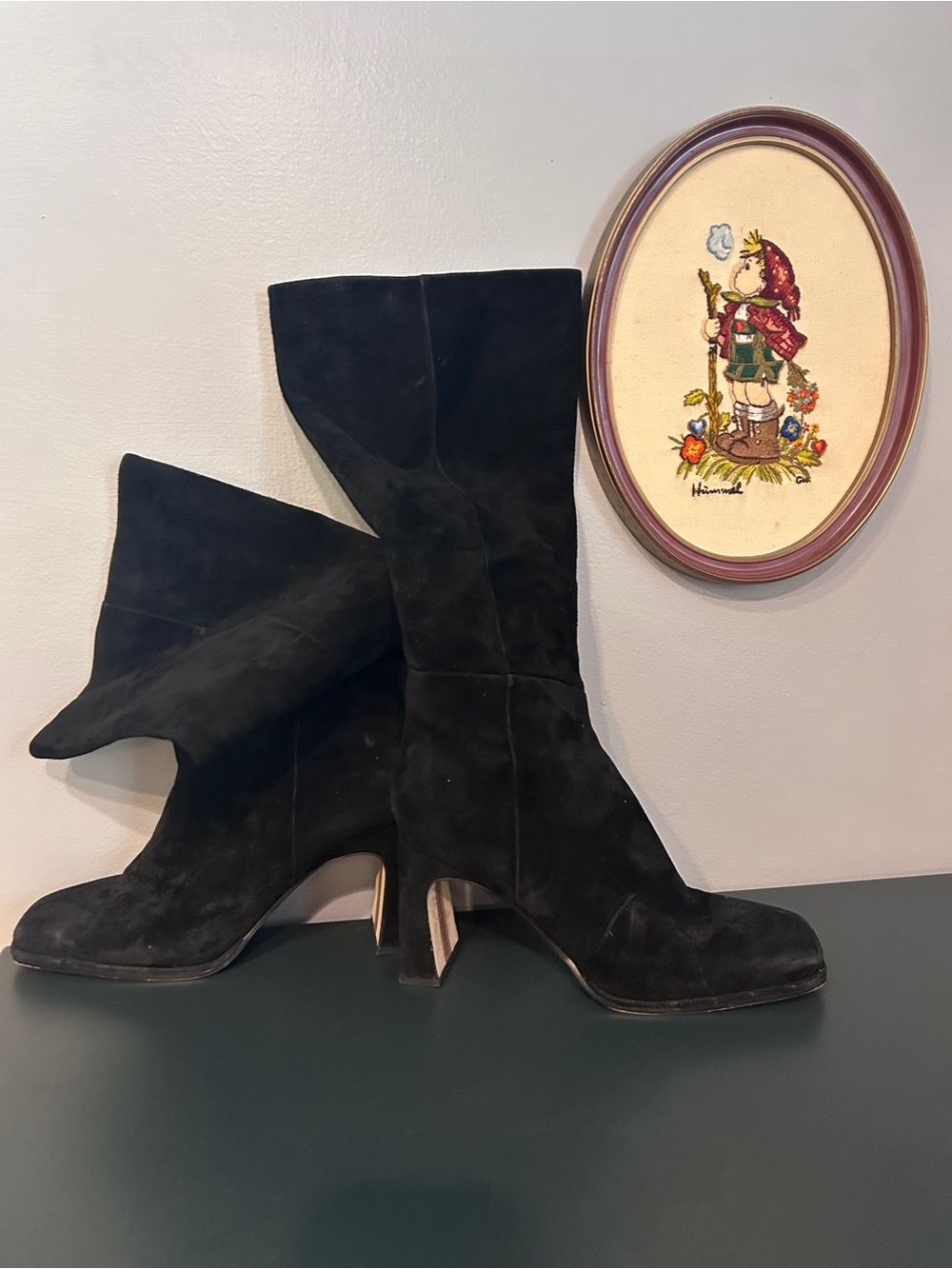 Sam Edelman Black Suede Mid-Calf Boots